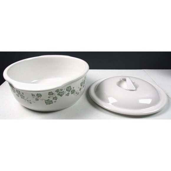 Corelle Coordinates Callaway Green Ivy Stoneware 1 1/2 Qt Round Casserole W/ Lid - Picture 3 of 5